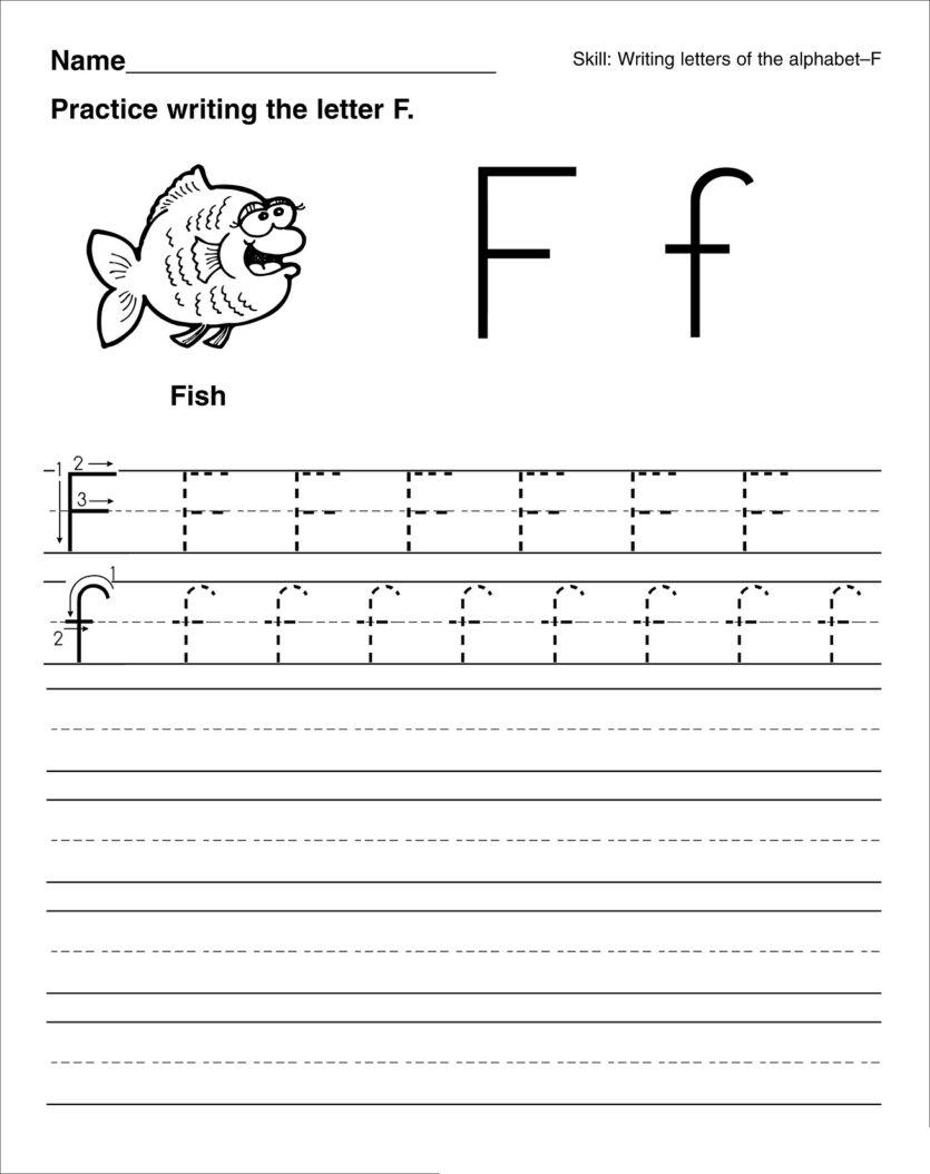 Worksheets Letter Free Printable And Nealian Handwriting in Letter F Worksheets Printable