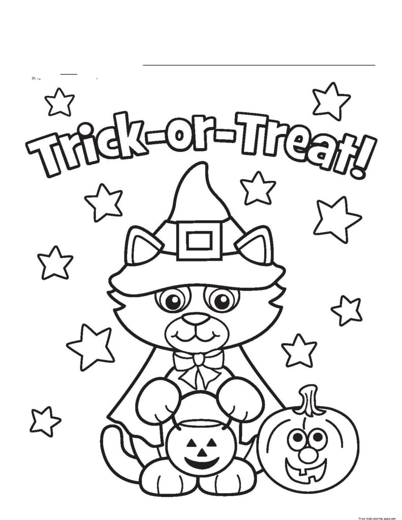 Worksheets : Little Cat Halloween Costumes Print Coloring