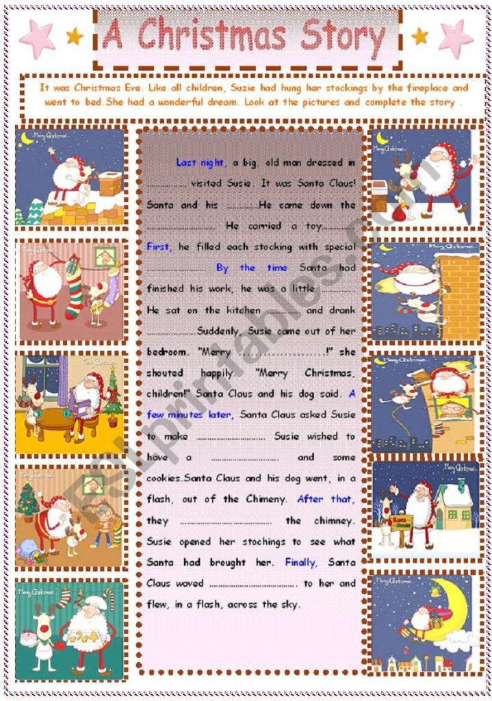 Writing : A Christmas Story   Esl Worksheetsruggy