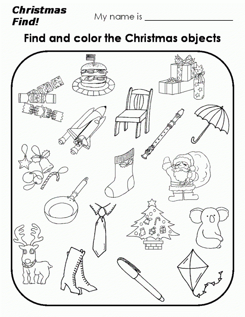 Xmasfind | Preschool Christmas Worksheets, Christmas