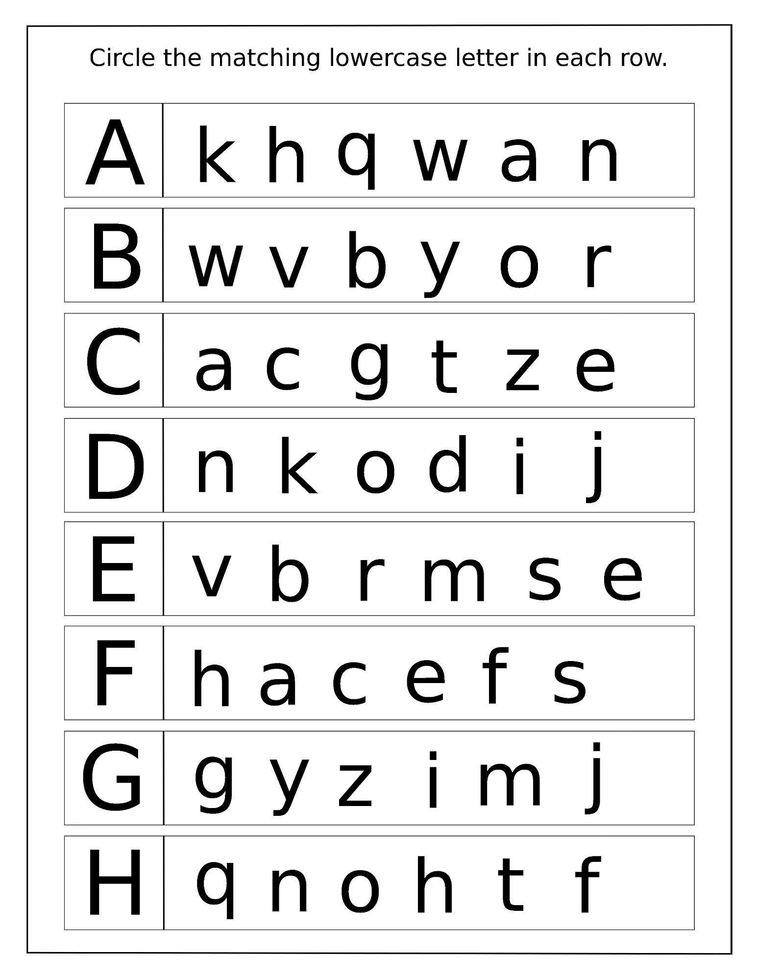 10 Matching Uppercase And Lowercase Letters Printable
