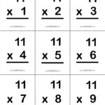 11's, 11 X Multiplication Fact Flash Cards Front | Flash
