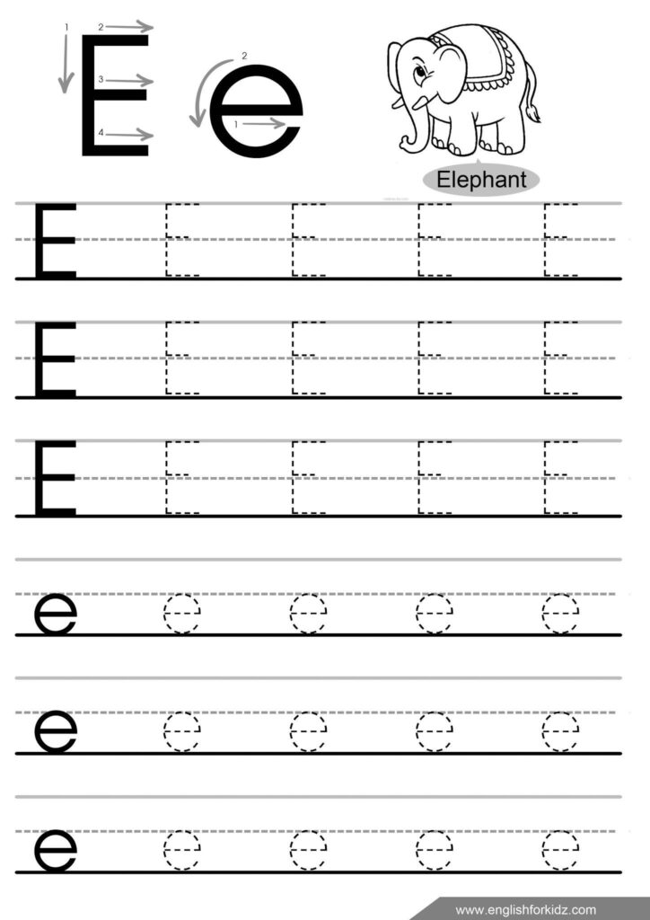 16 Letter E Tracing Worksheets For Preschool | Tracing