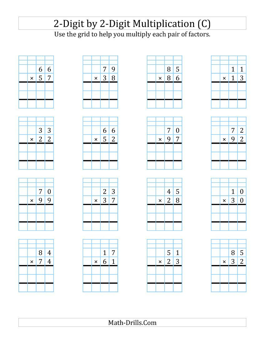 2-Digit2-Digit Multiplication With Grid Support (C) Math