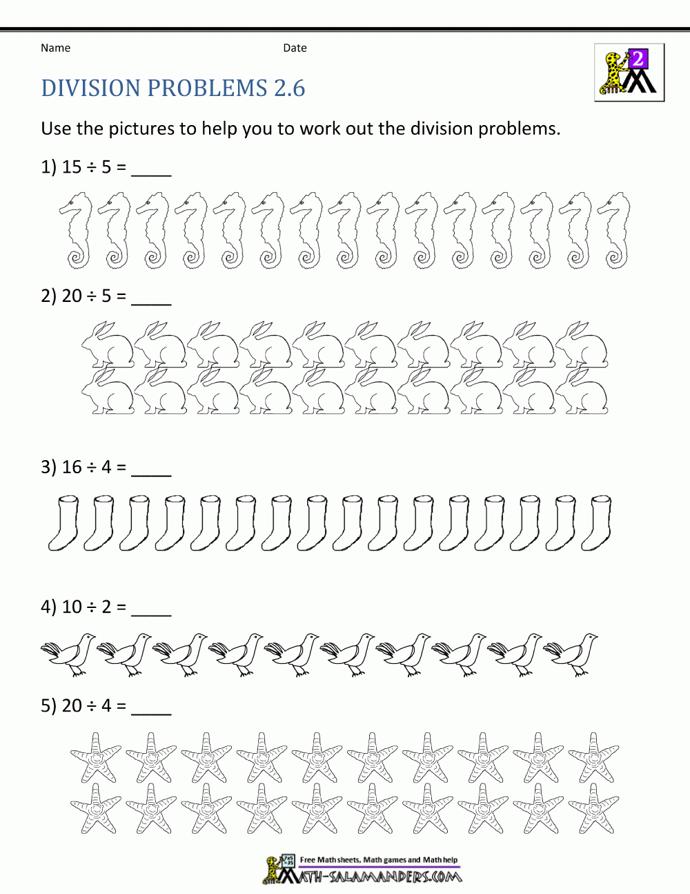 2Nd Grade Division Worksheets