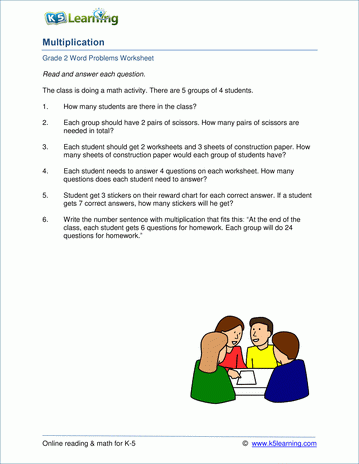 2Nd Grade Multiplication Word Problem Worksheets | K5 Learning