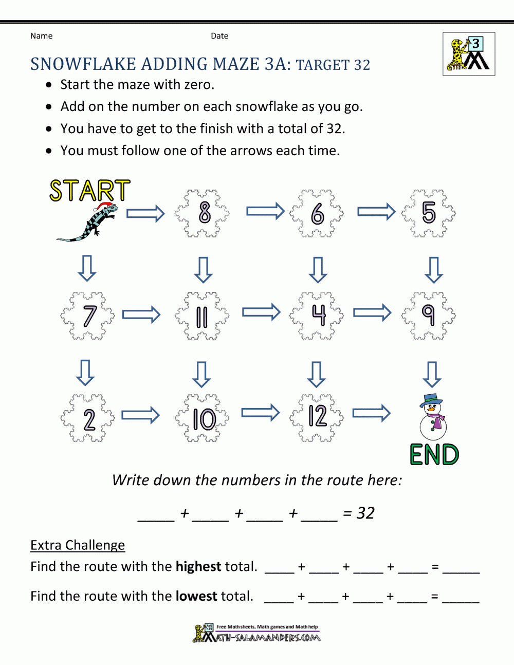 3Rd Grade Christmas Math Worksheets