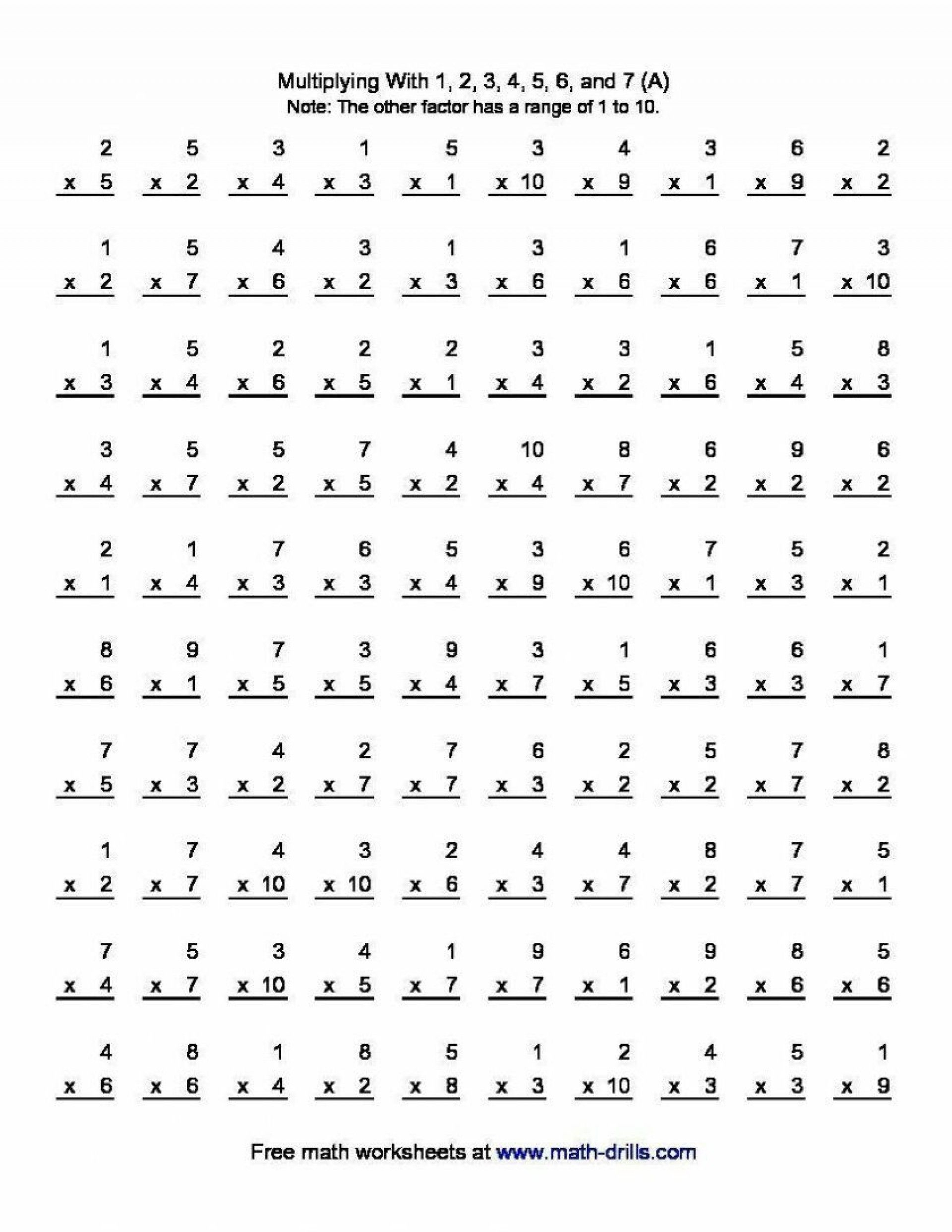 4 Free Math Worksheets Third Grade 3 Multiplication