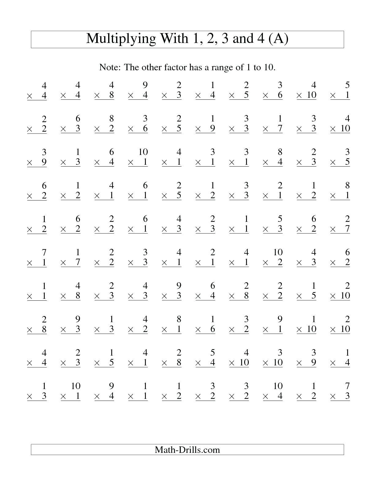 5 Free Math Worksheets Third Grade 3 Multiplication