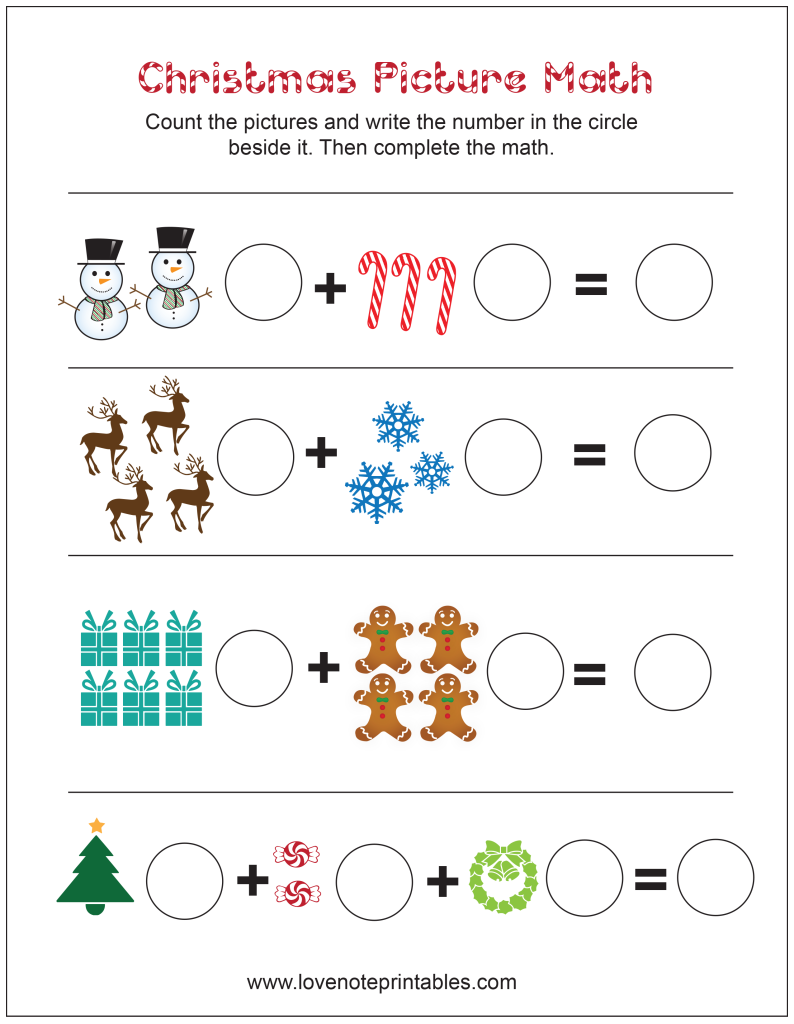 59 Excelent Preschool Christmas Math Worksheets Picture