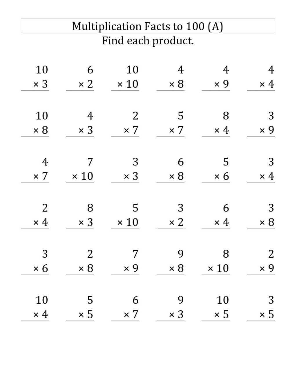 59 Free Multiplication Worksheets Grade 3 Photo Inspirations