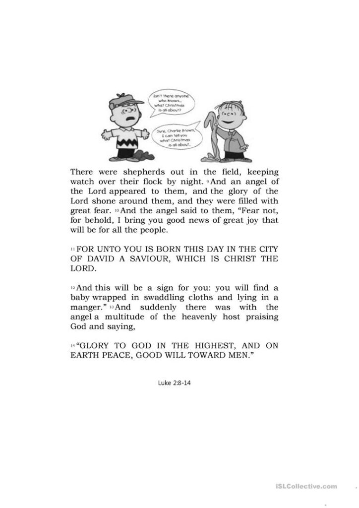 A Charlie Brown Christmas   English Esl Worksheets For