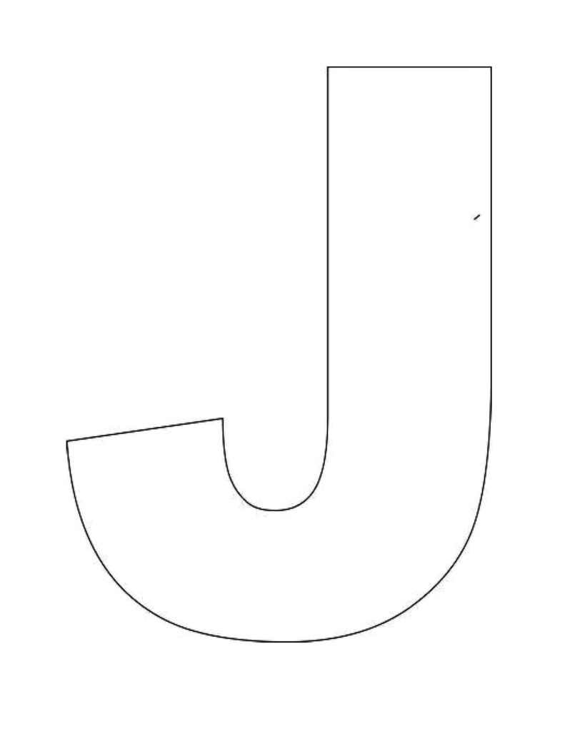 Alphabet Letter J Template For Kids 1.700×2.200 Pixels