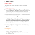 Author Study Ray Bradbury Master Of Fantasy "what Better Way
