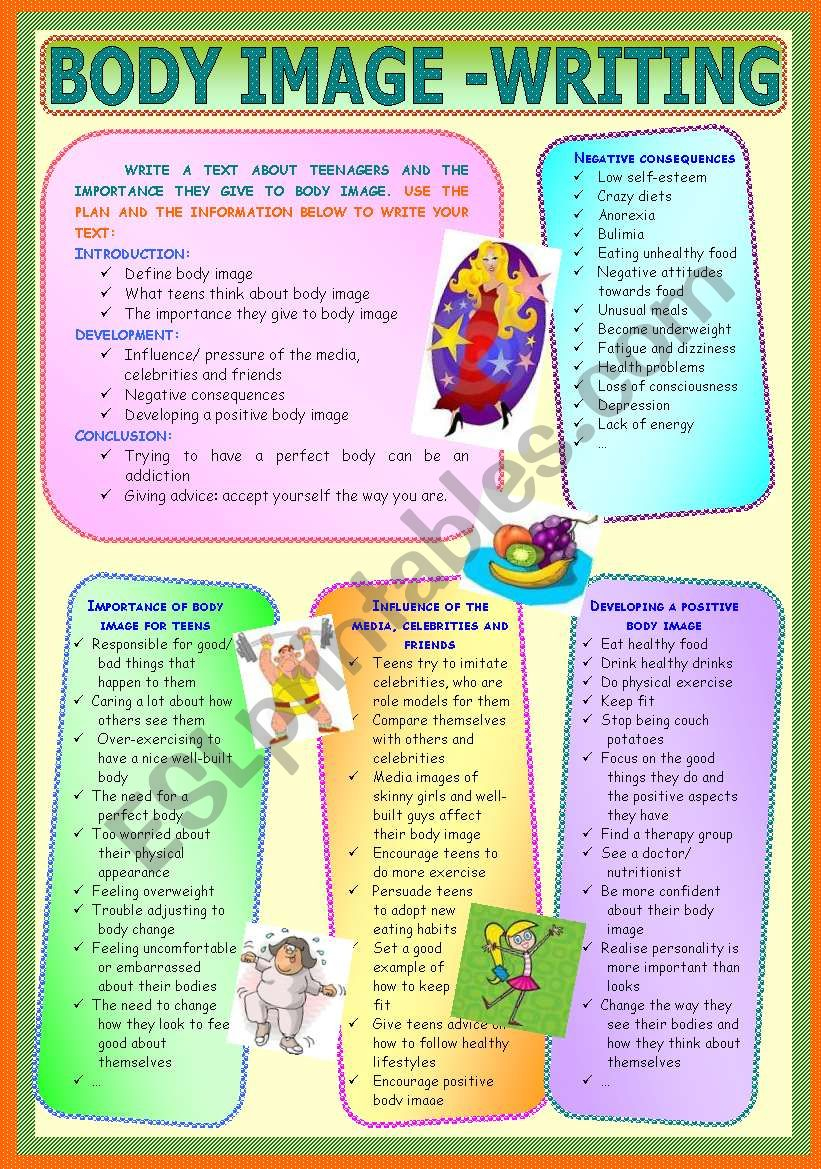 Body Image - Writing - Esl Worksheetpaula_Esl