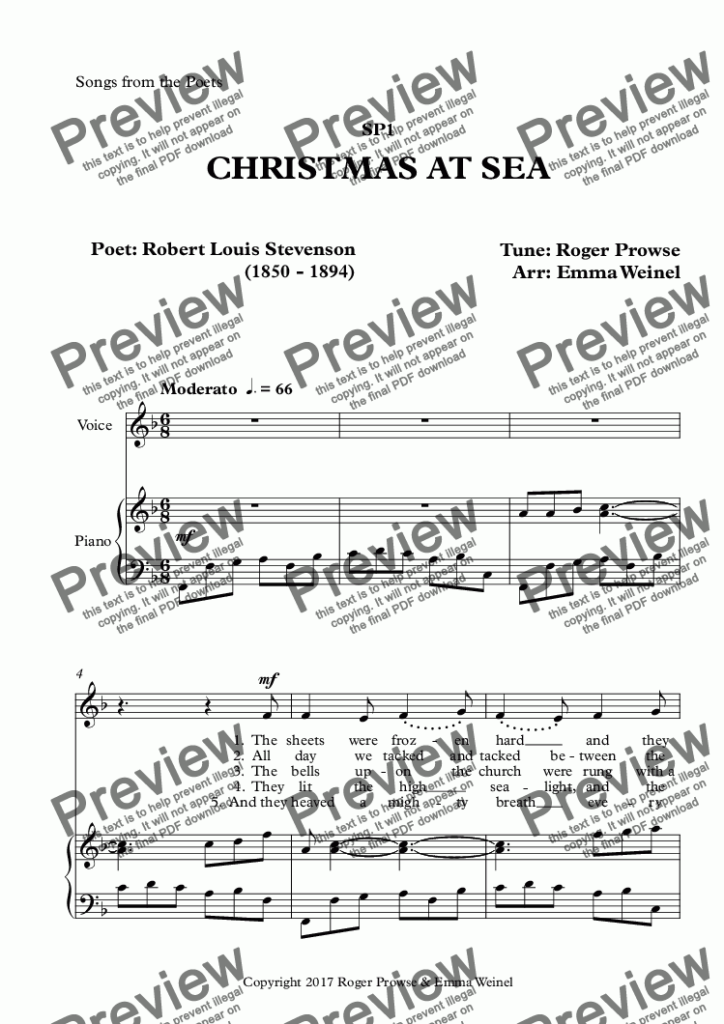 Christmas At Sea For Voice + Keyboardroger Prowse   Sheet Music Pdf  File To Download