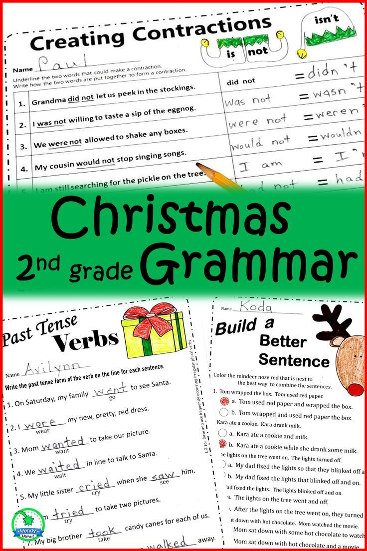 Christmas Grammar Worksheets With Digital Version | 2Nd