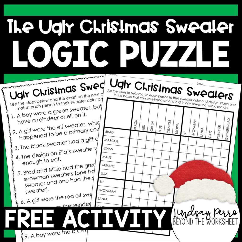 Christmas Logic Puzzle Activity | Store   Lindsay Perro