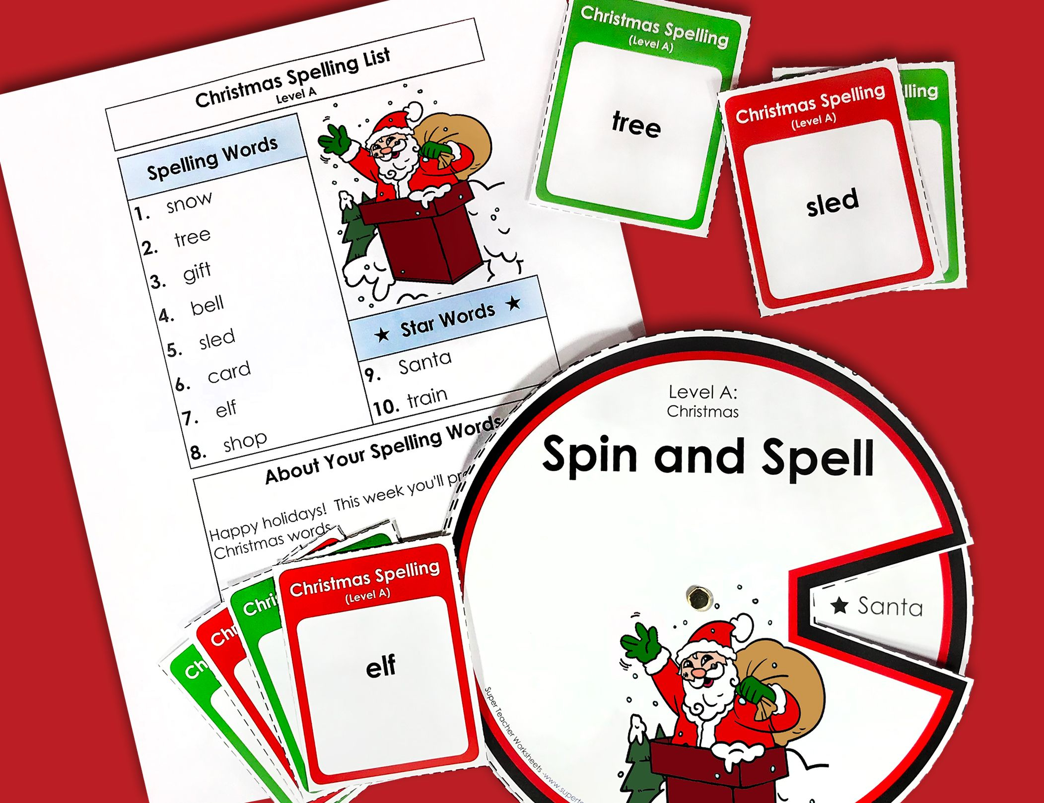 Christmas Spelling Units | Super Teacher Worksheets, Super