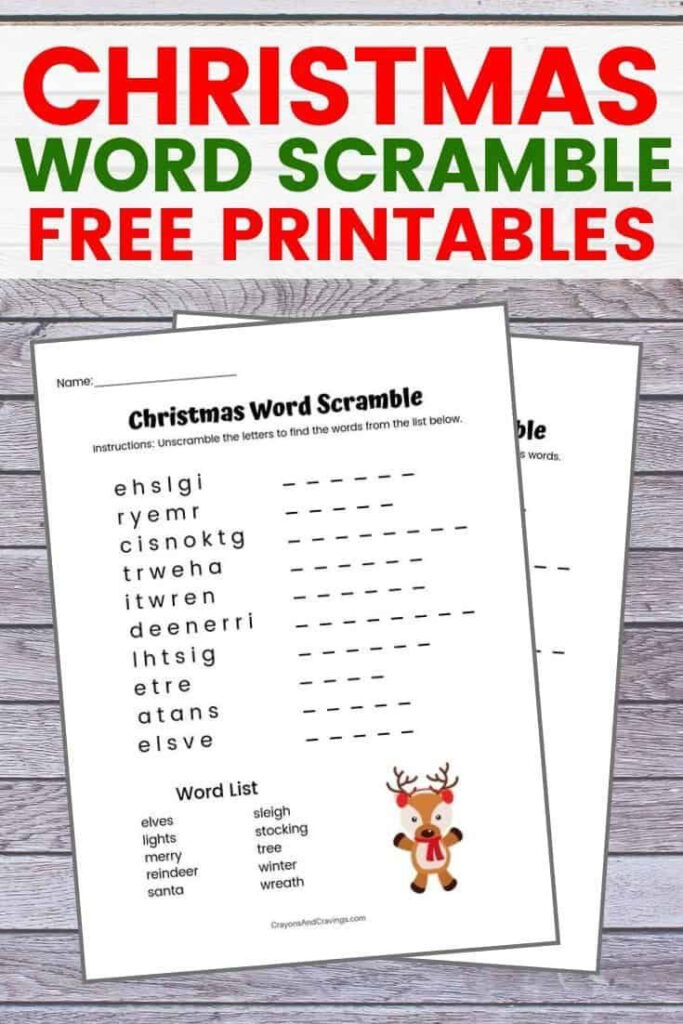 Christmas Word Scramble Printable | Christmas Word Scramble