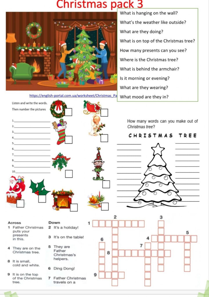 Christmas Worksheet Activity