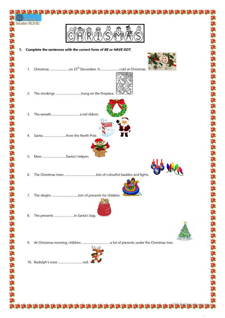 Christmas Worksheet   English Esl Worksheets For Distance