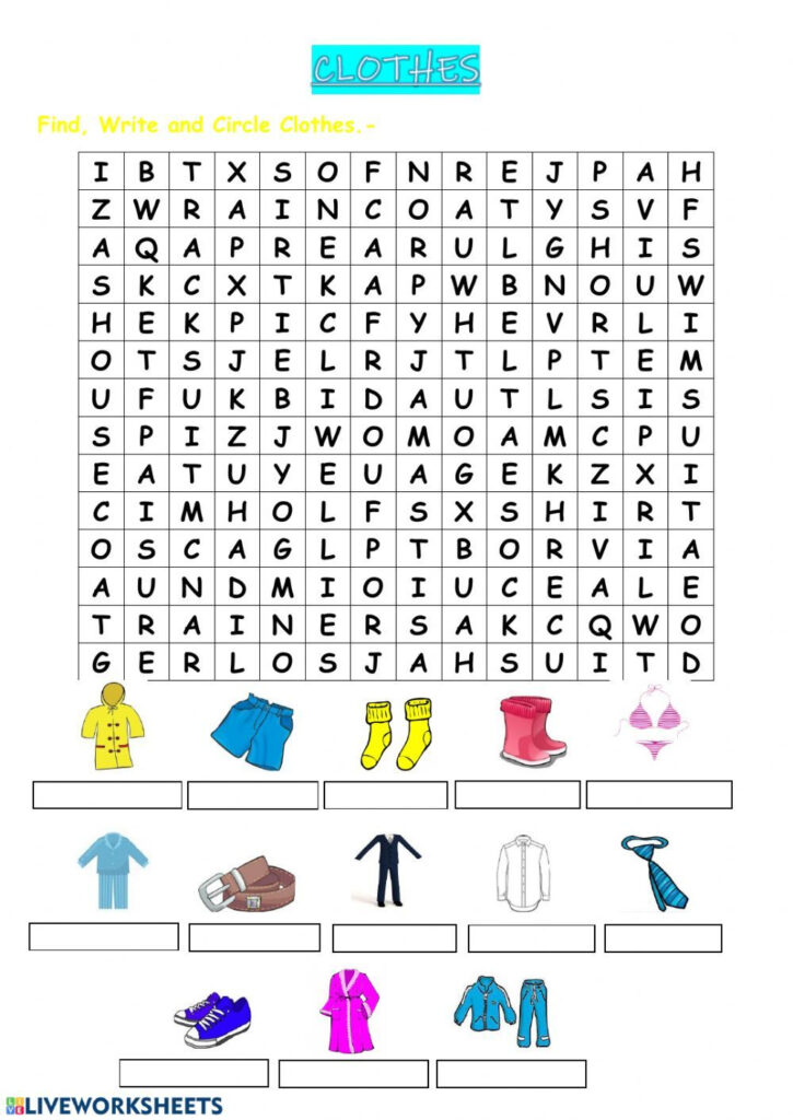 Clothes Interactive Worksheet | English As A Second Language