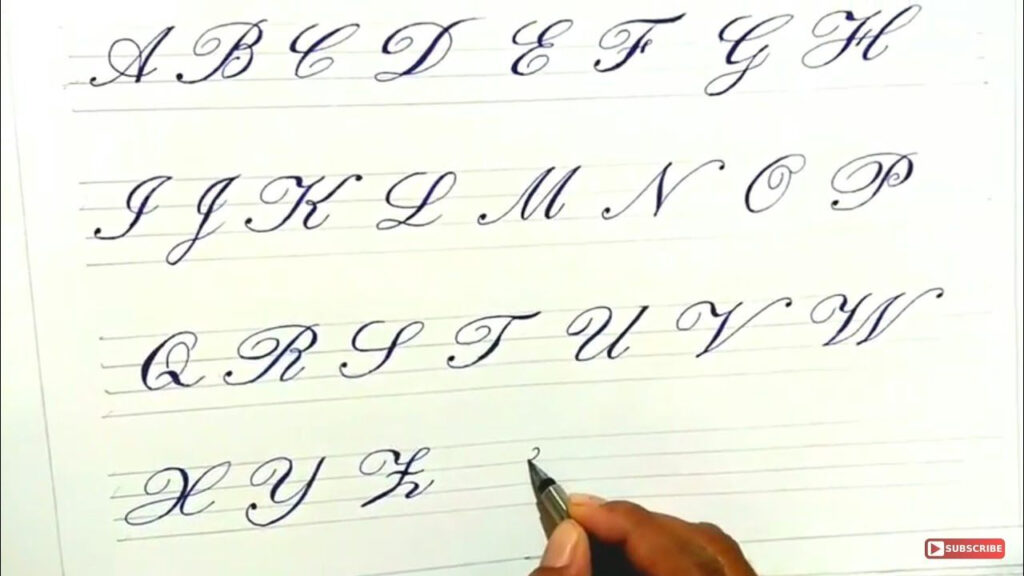 Cursive Writing Calligraphy A To Z Capital Letters For