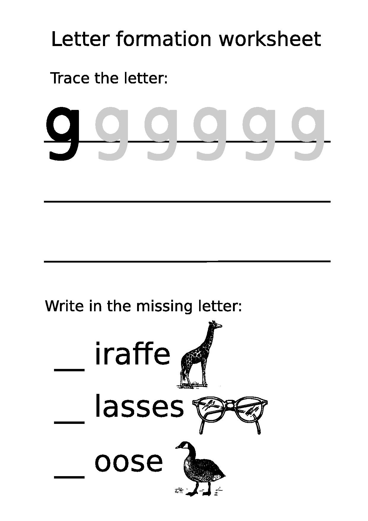 Datei:letter Formation Worksheet Lowercase G.pdf – Moocit