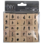 Diyi Wooden Stamps Script Alphabet 30 Pack