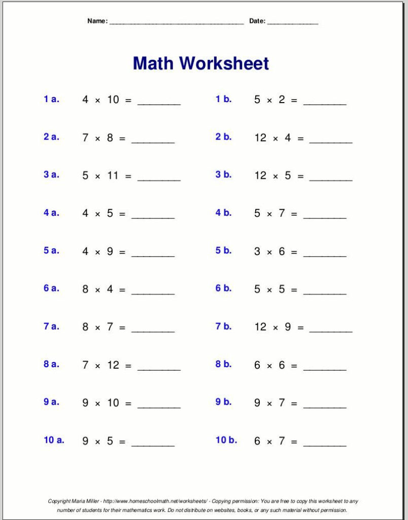 Easy Multiplication Worksheets With Pictures | 4Th Grade