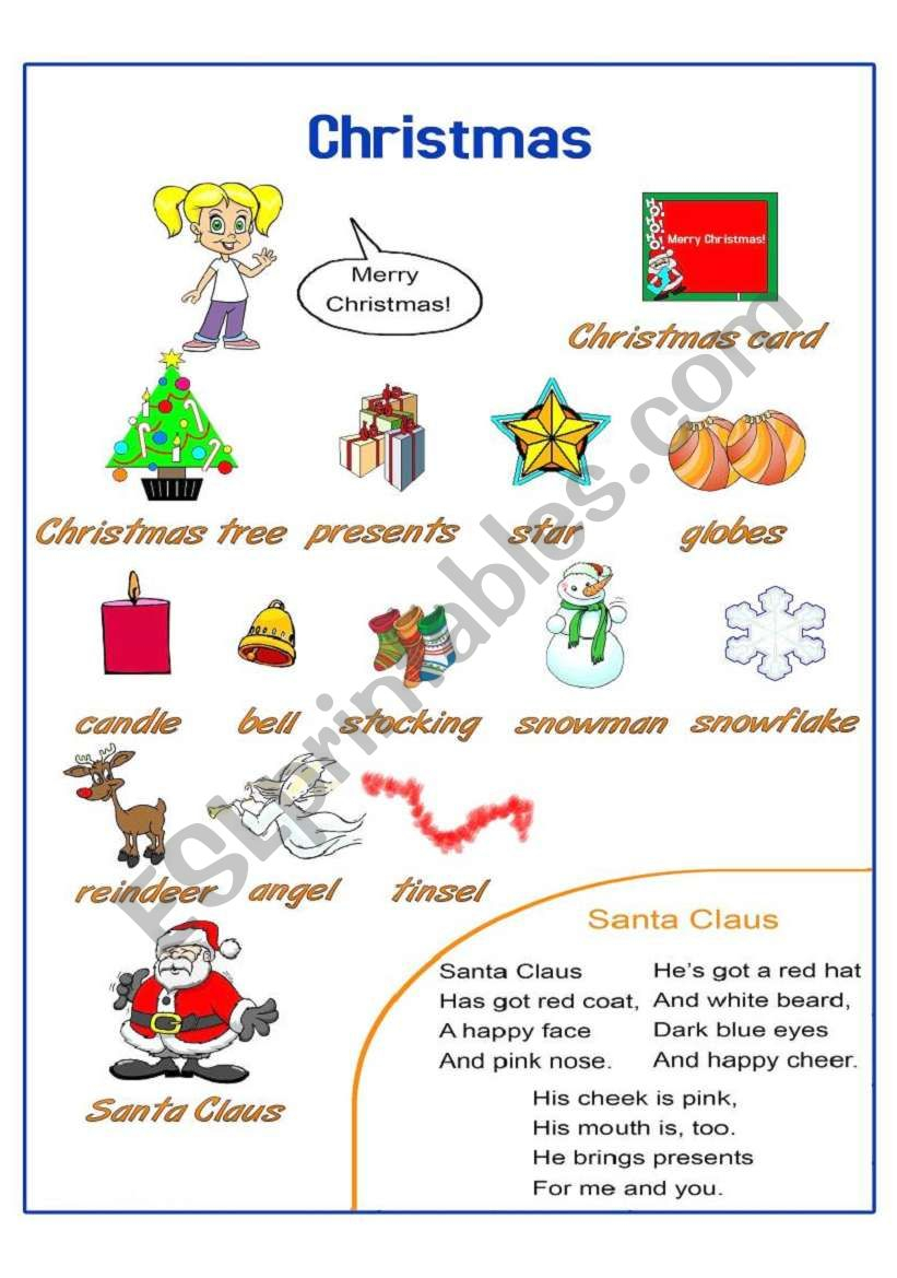 English Worksheets: Christmas Pictionary
