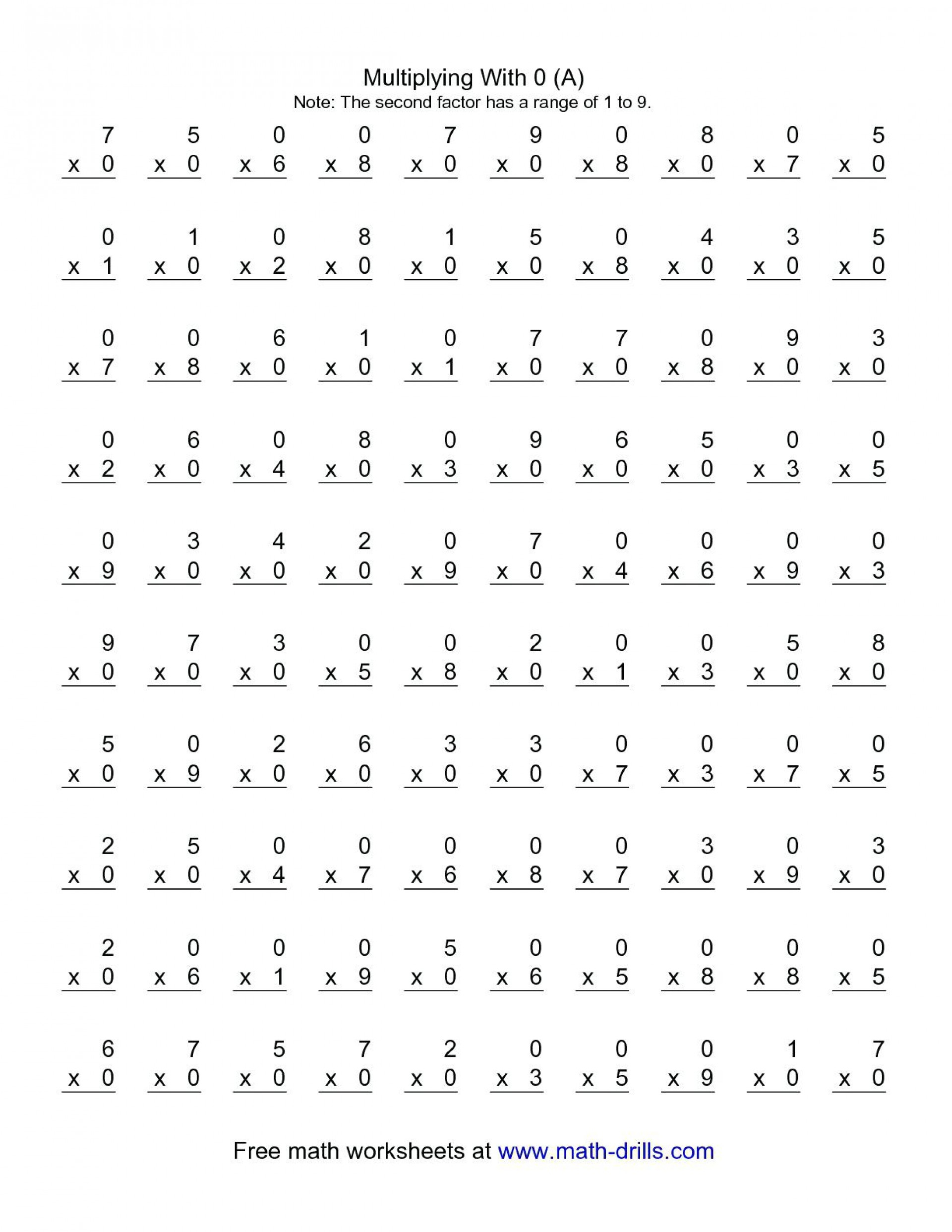 Excelent Grade Math Worksheets Printable Free Multiplication