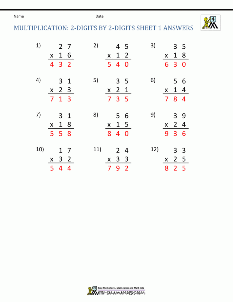 Fabulousurth Grade Multiplication Worksheets Worksheet Book