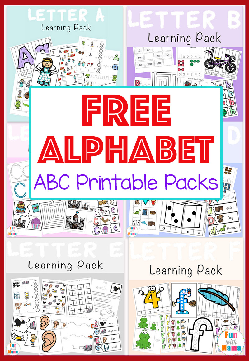 Free Alphabet Abc Printable Packs - Fun With Mama