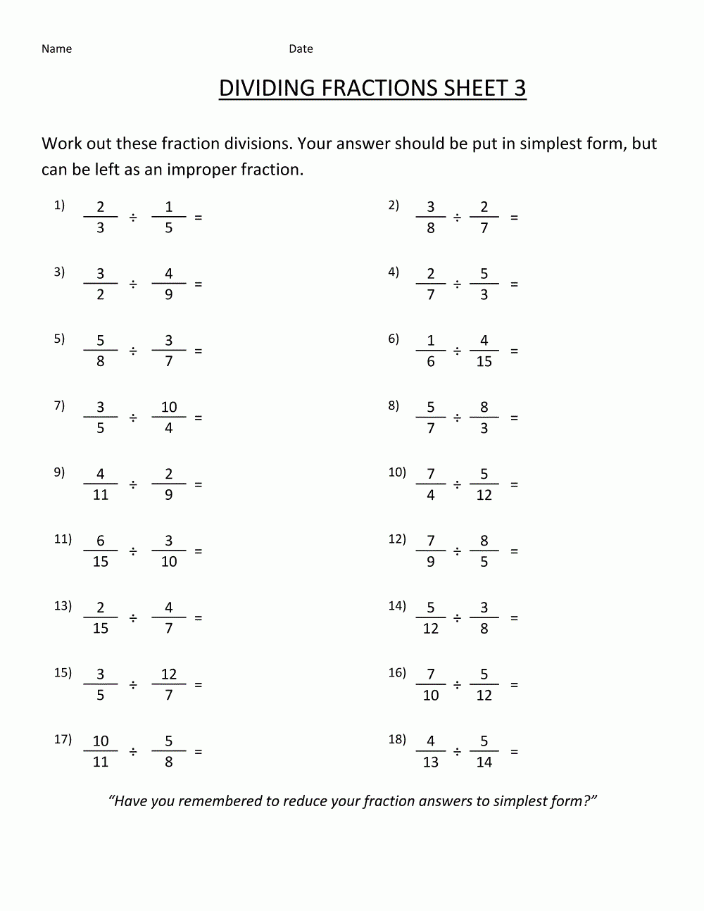 Free Fraction Worksheets Printable | K5 Worksheets | Free