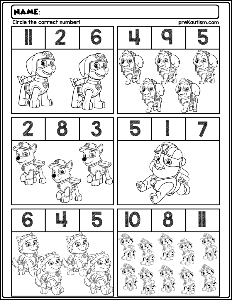 Free Paw Patrol Number Worksheets In 2021 | Free