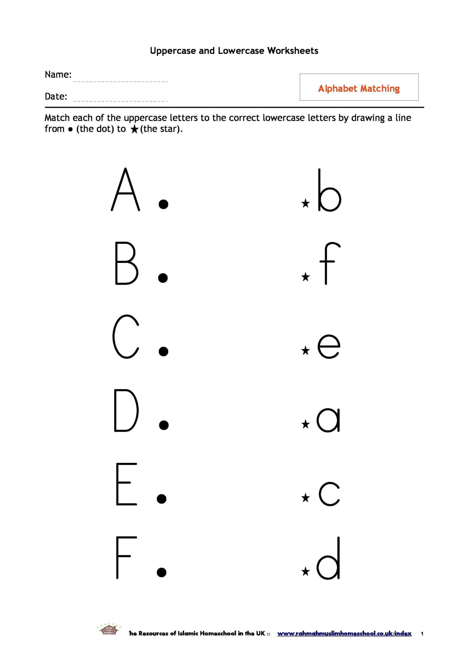Free Printable Uppercase And Lowercase Letters Worksheets
