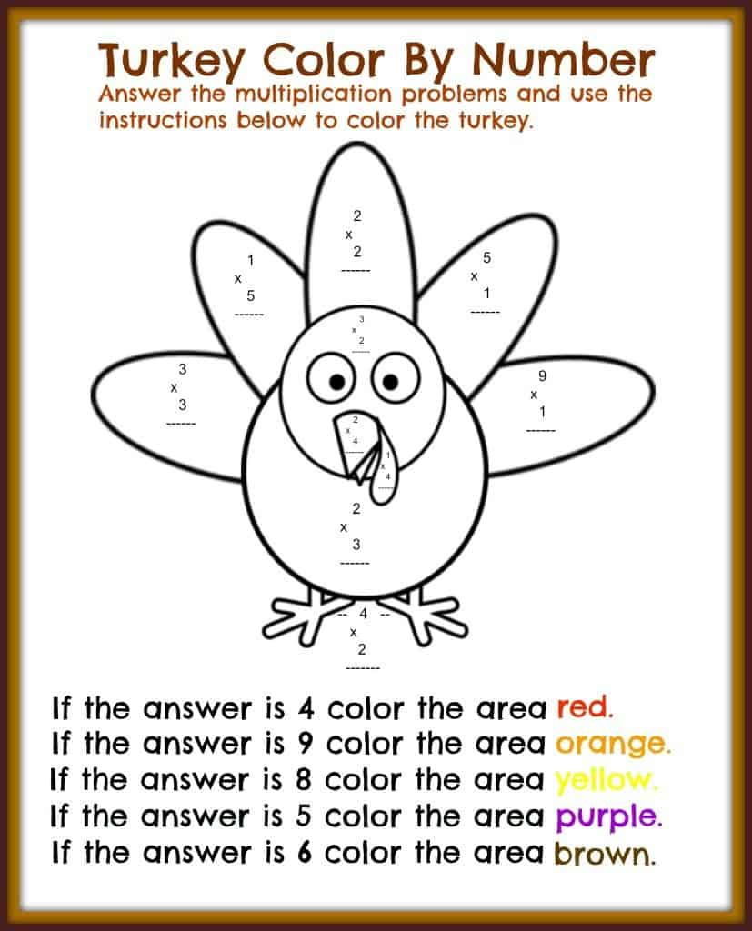 Free Thanksgiving Printable Math Worksheets | Midwest Modern