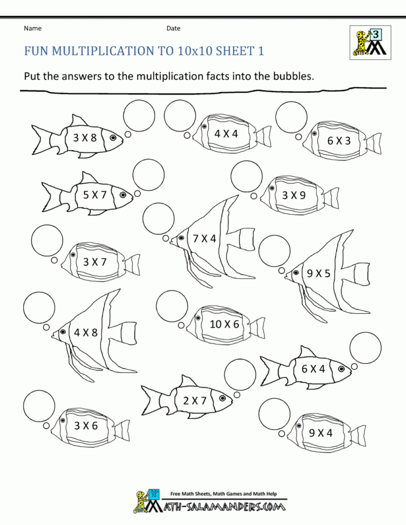 Fun Multiplication Worksheets To 10X10