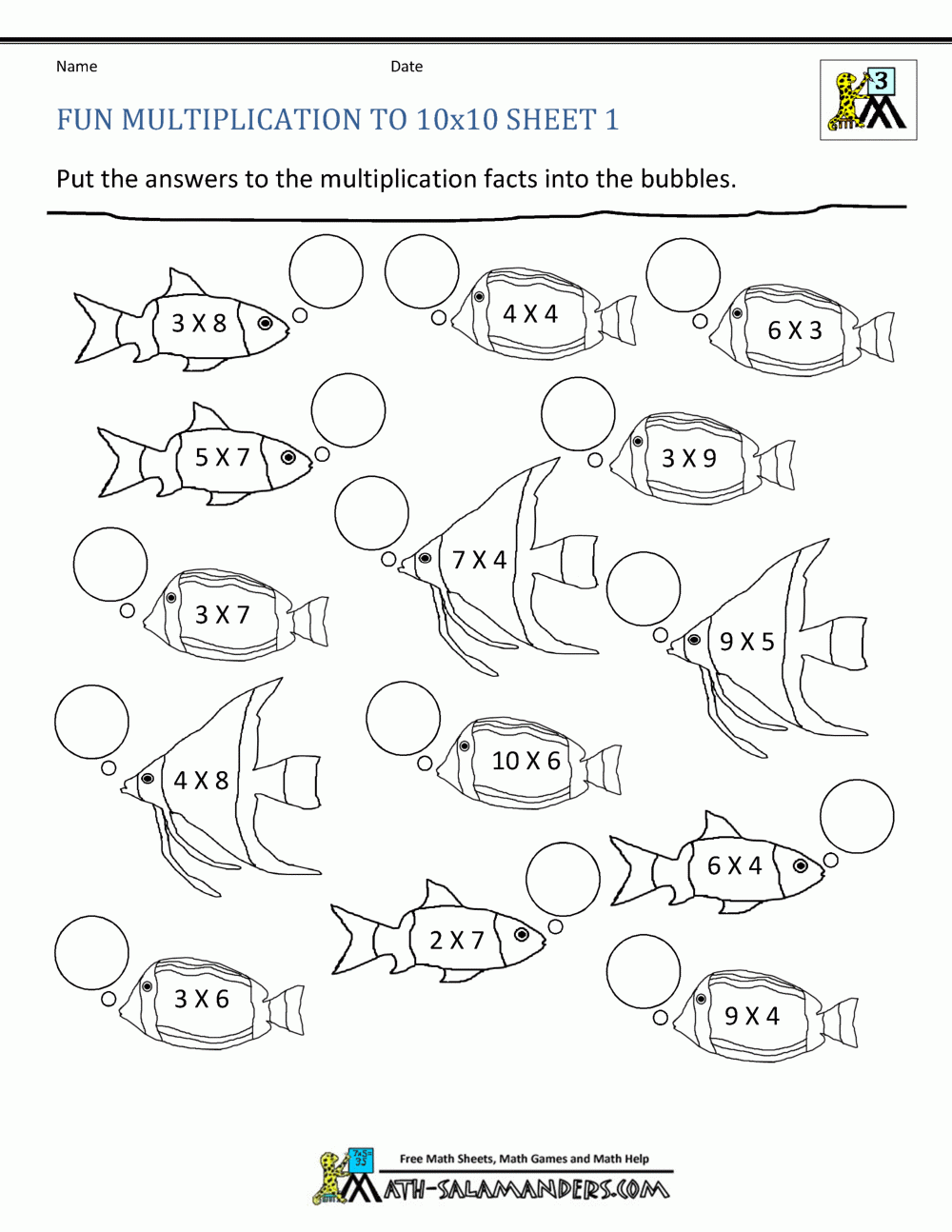 Multiplication X3 Worksheets | AlphabetWorksheetsFree.com