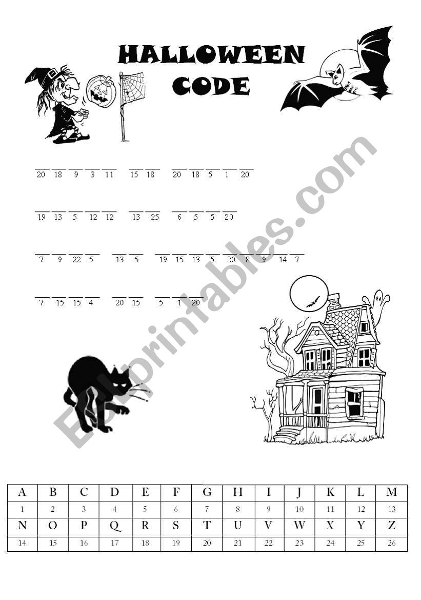 Halloween Code - Find The Saying - Esl Worksheetpaulinka.lip