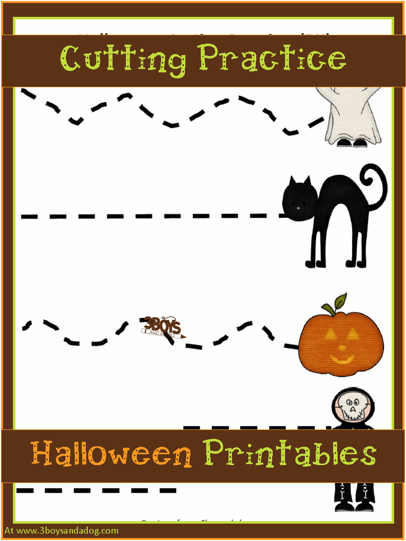Halloween Cutting Activities | Printable Cutting Practice