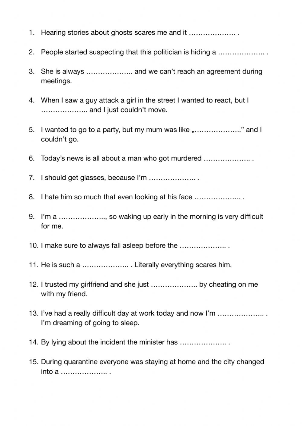 Halloween Idioms Interactive Worksheet
