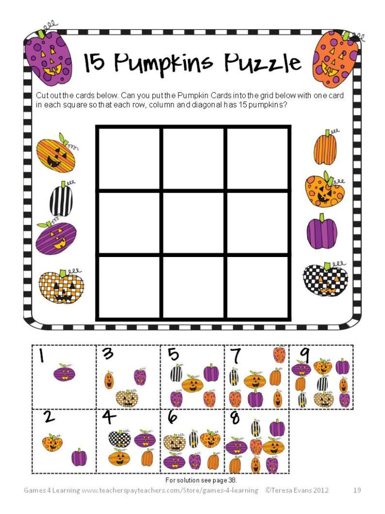 Halloween Math Games Puzzles And Brain Teasers | Halloween