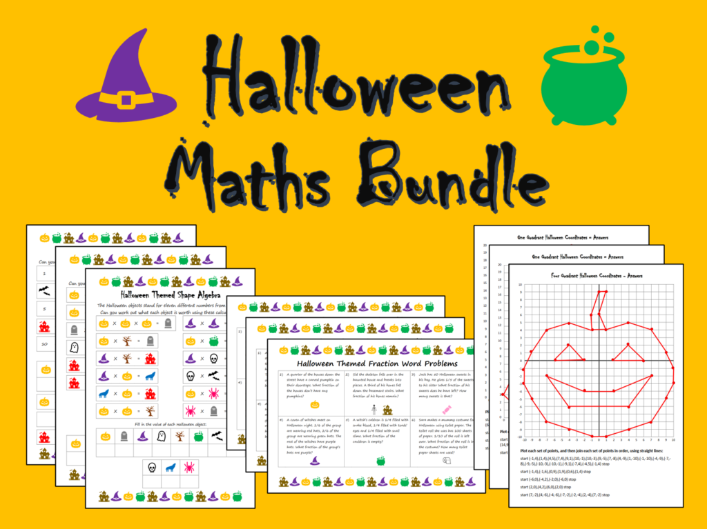 Halloween Maths Bundle   Differentiated Worksheets