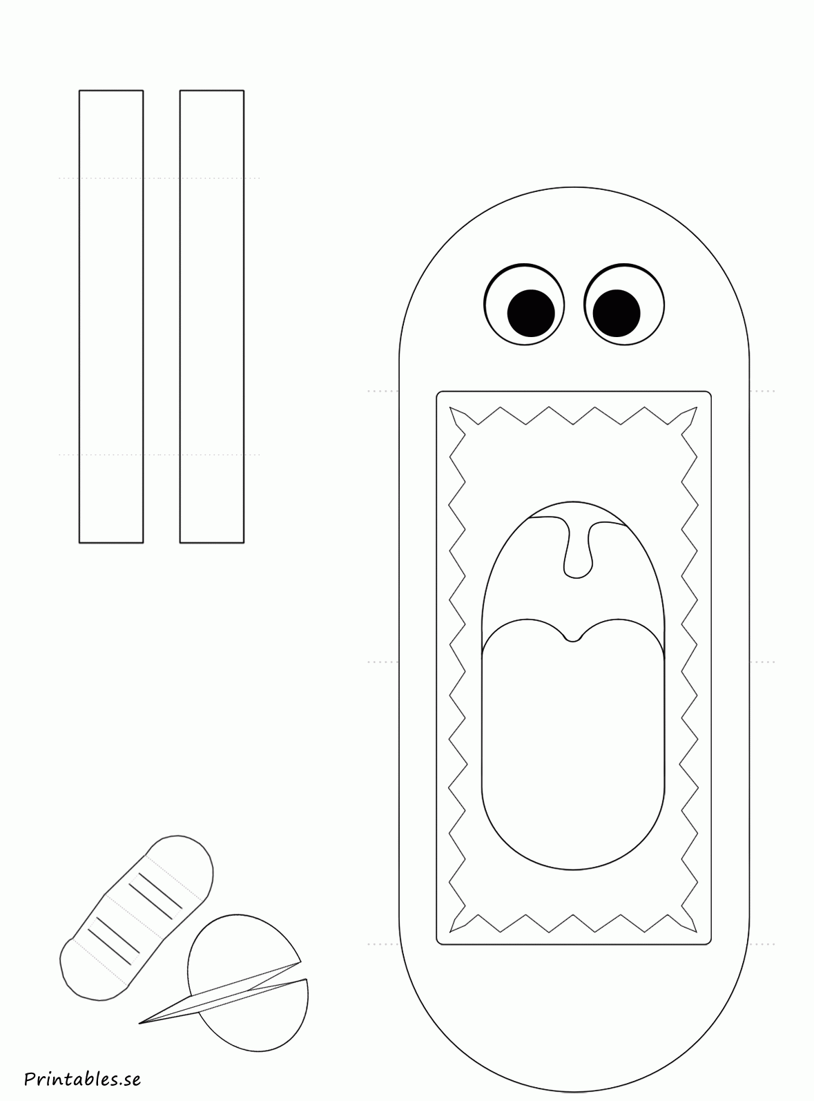 Hand Puppet: Monster With Teeth (Free Printable)