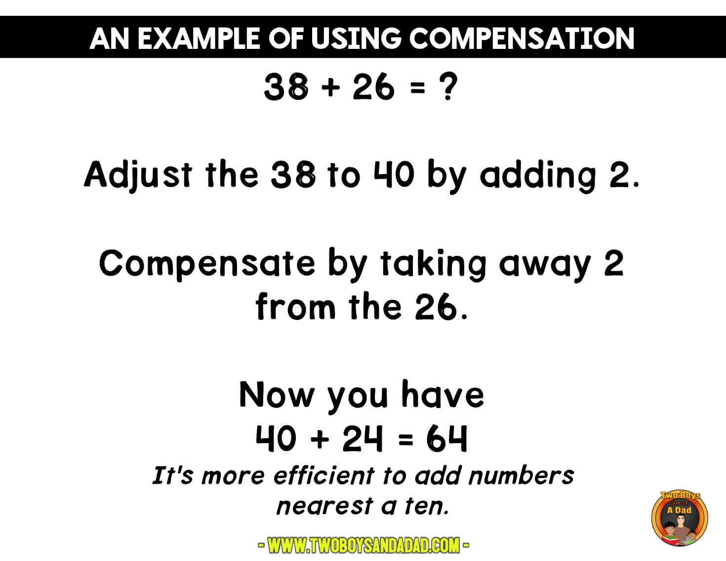 How To Use The Compensation Strategy For Addition - Two Boys