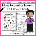I Spy Beginning Sounds Activity   Free Printable For Speech
