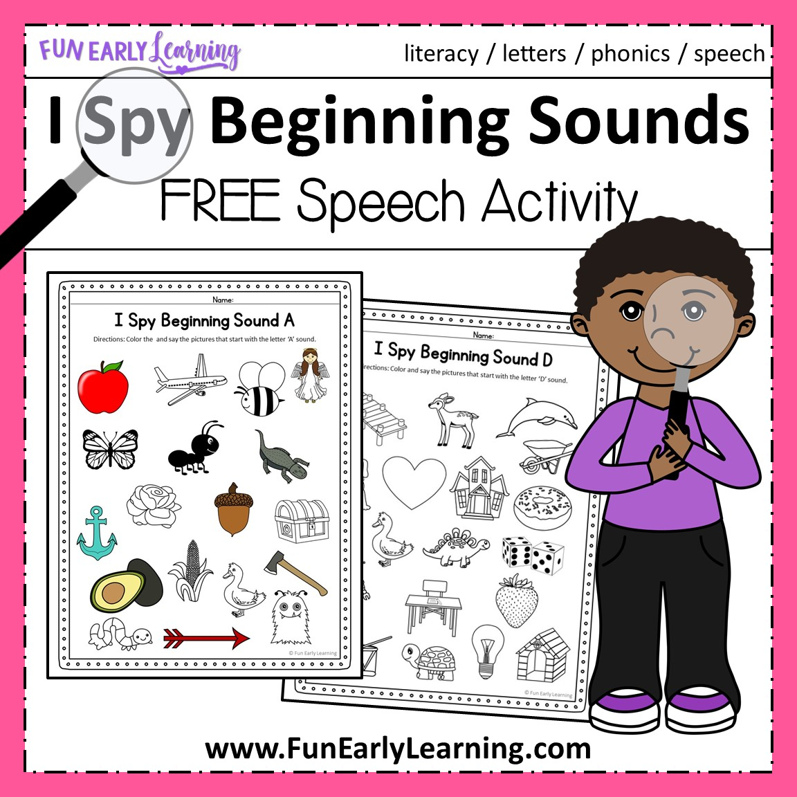 I Spy Beginning Sounds Activity - Free Printable For Speech